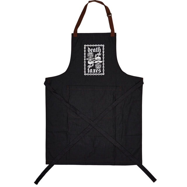 Death & Taxes Premium Cuffs & Roses Apron