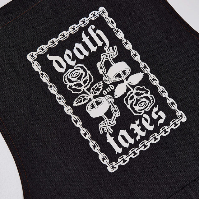 Death & Taxes Premium Cuffs & Roses Apron