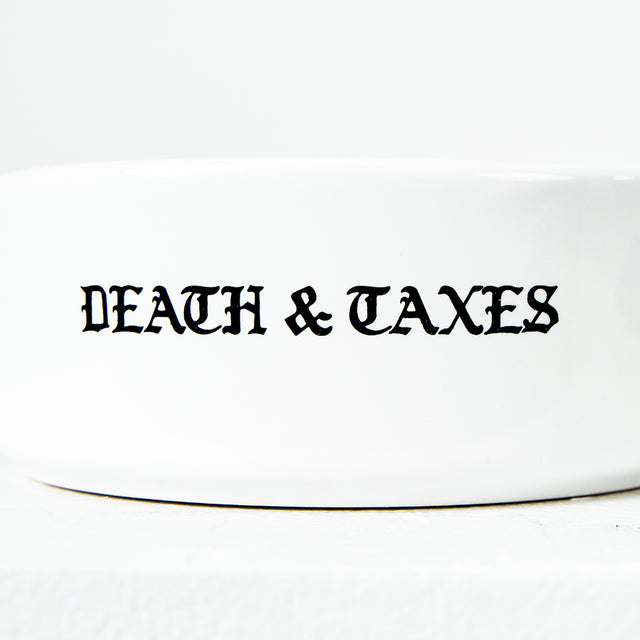 Death & Taxes Heavyweight Ceramic Dog Bowl