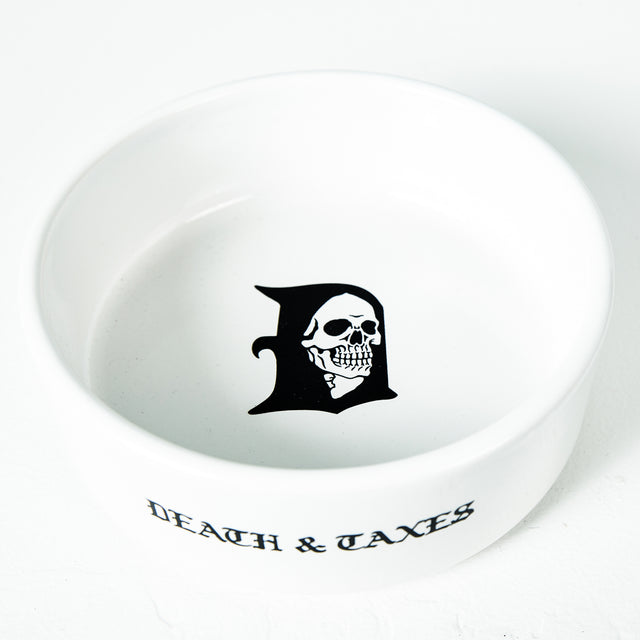 Death & Taxes Heavyweight Ceramic Dog Bowl