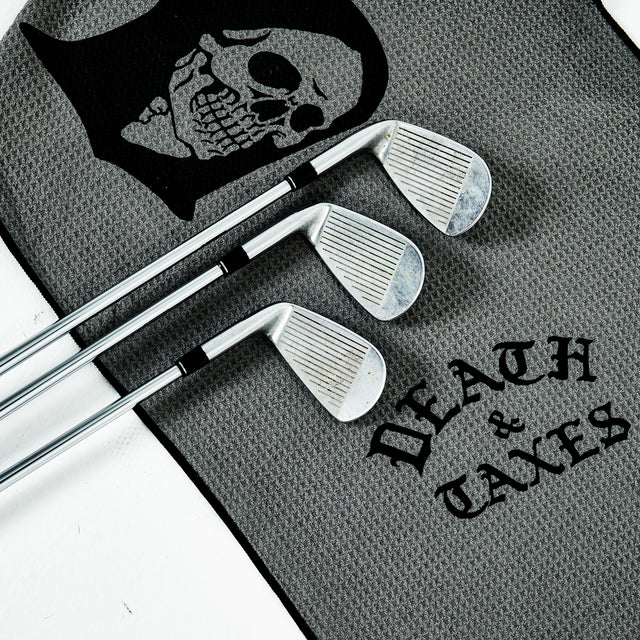 Death & Taxes D-Skull Waffle Golf Towel