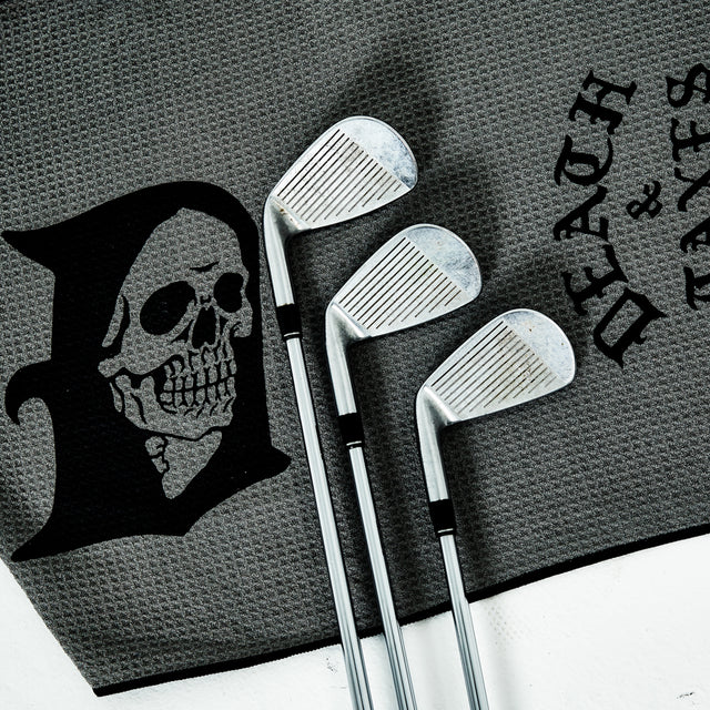 Death & Taxes D-Skull Waffle Golf Towel